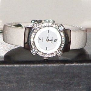 Sophie White Rhinestone Bracelet Analog Watch